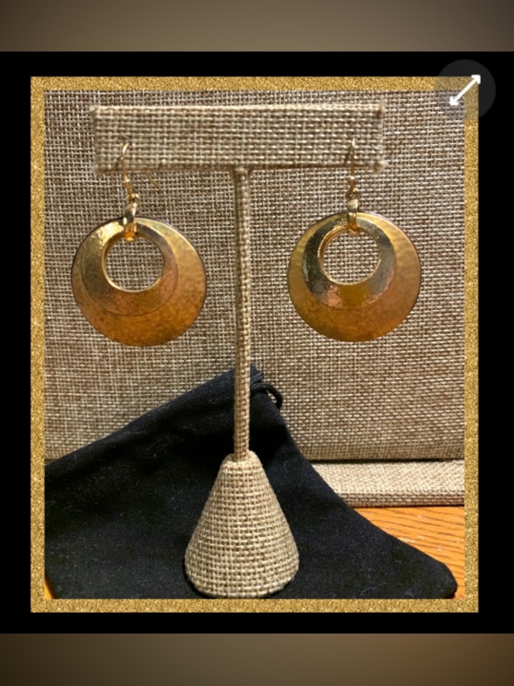 Chico's Shiny Gold Circle Drop Earrings